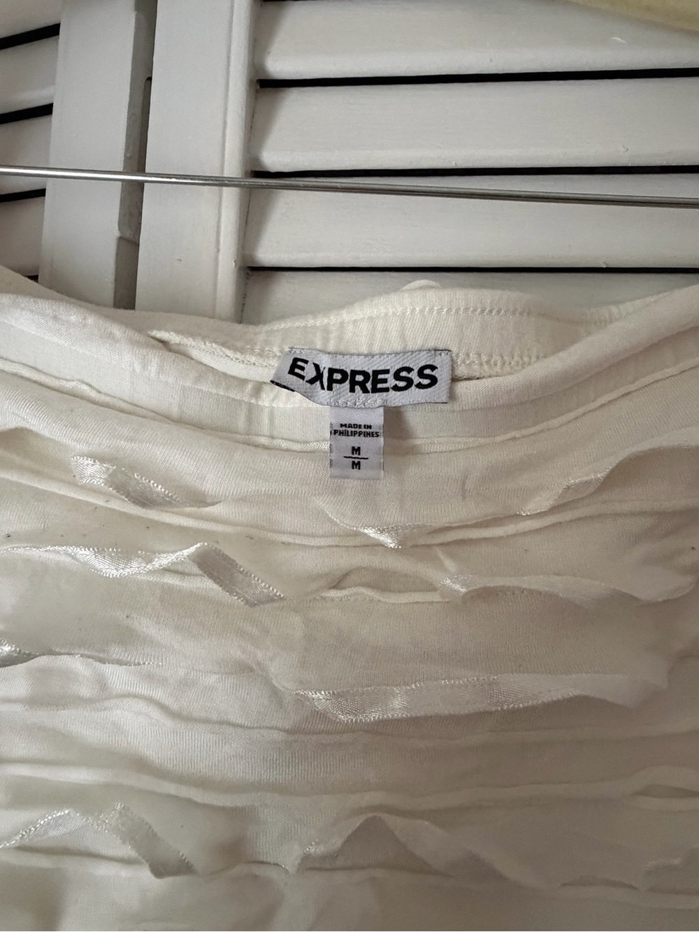 Express Ivory Ruffle Mini Dress - Picture 2 of 4